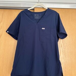 FIGS Navy FreeX Catarina One Pocket Scrub Top